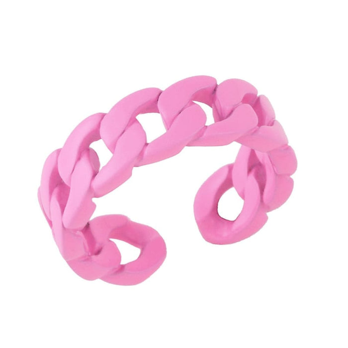Candy Colour Dripping Oil Finger Rings Minimalist Hollow