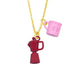 Candy Colour Enamel Bottle Cup Pendant Necklace Gold