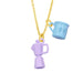Candy Colour Enamel Bottle Cup Pendant Necklace Gold