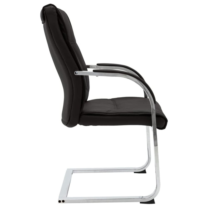 Cantilever Office Chair Black Faux Leather Xnktao