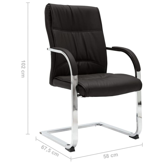 Cantilever Office Chair Black Faux Leather Xnktao