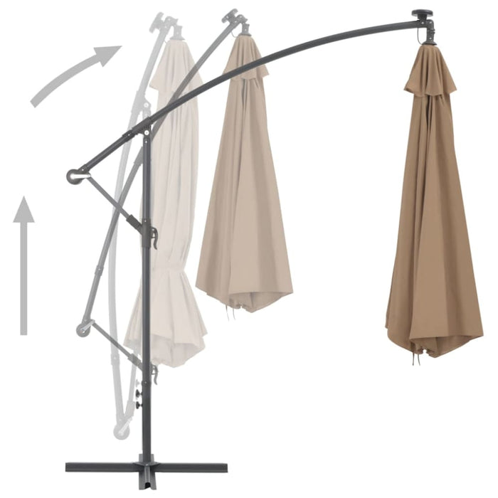 Cantilever Umbrella With Aluminium Pole 350 Cm Taupe Aapbl