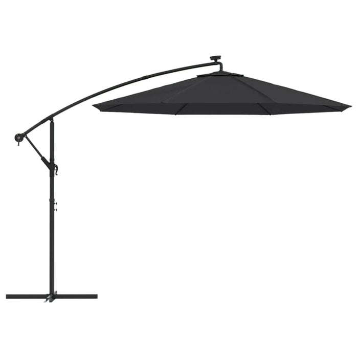 Cantilever Umbrella With Led Lights And Steel Pole 300 Cm