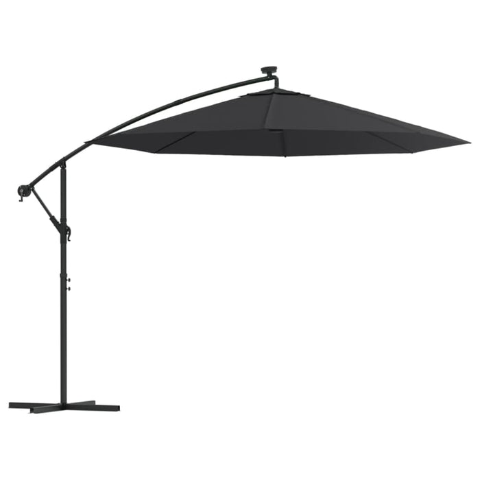 Cantilever Umbrella With Led Lights And Steel Pole 300 Cm