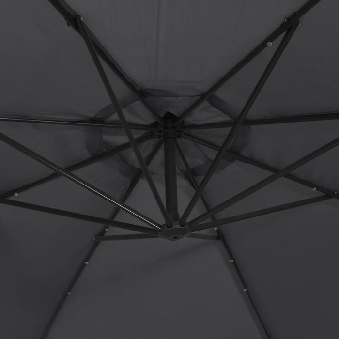 Cantilever Umbrella With Led Lights And Steel Pole 300 Cm