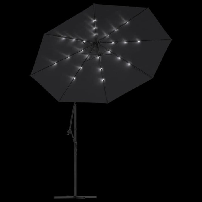 Cantilever Umbrella With Led Lights And Steel Pole 300 Cm