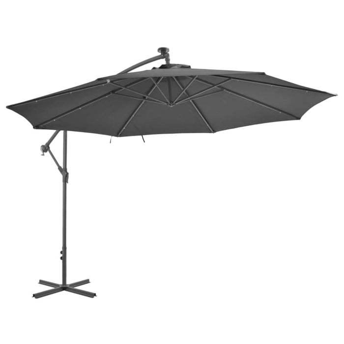 Cantilever Umbrella With Led Lights And Metal Pole 350 Cm