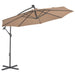 Cantilever Umbrella With Led Lights And Steel Pole 300 Cm