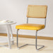 Cantilevered Dining Chairs Set of 2 Yellow Velvet