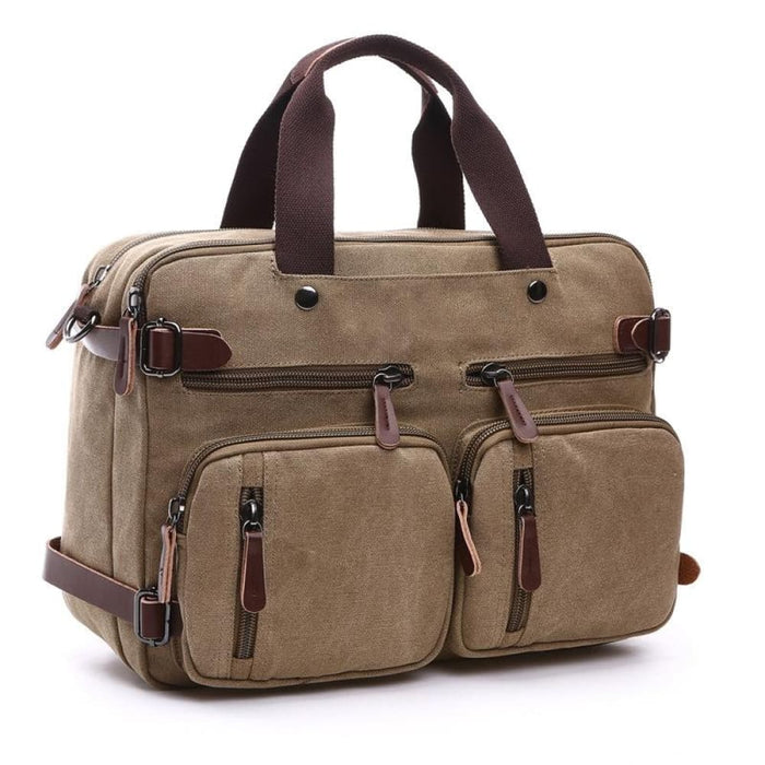 Canvas Three Purpose Business Briefcase Computer Bag