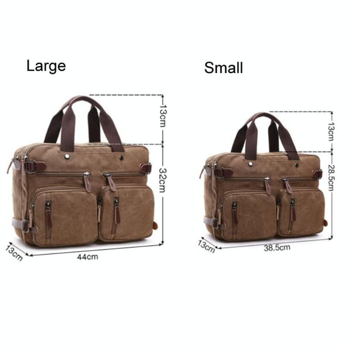 Canvas Three Purpose Business Briefcase Computer Bag