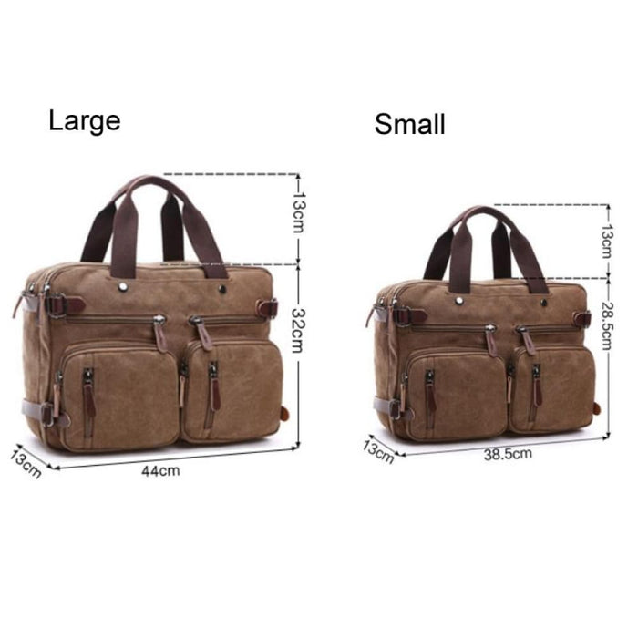 Canvas Three Purpose Business Briefcase Computer Bag