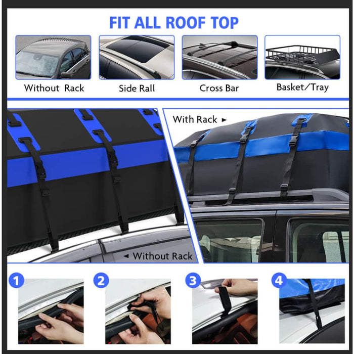 Car Roof Cargo Bag Rooftop Carrier 100% Waterproof Top