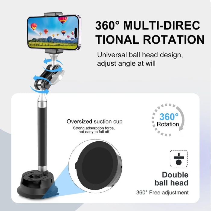 Car Suction Cup Arm Mount Phone Tablet Magnetic Holder