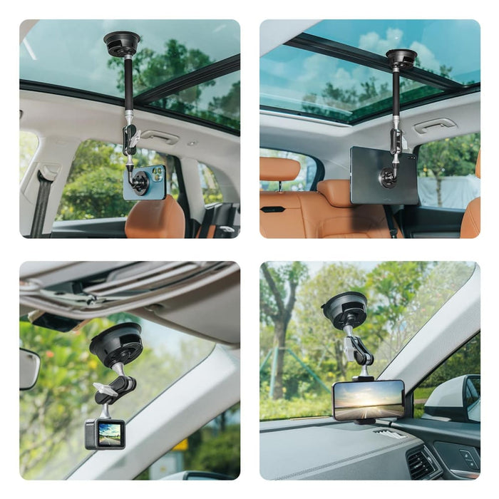 Car Suction Cup Arm Mount Phone Tablet Magnetic Holder
