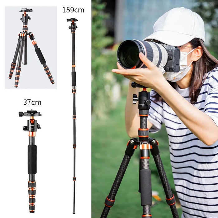 Carbon Fiber Camera Tripod For Dslr Portable Lightweight