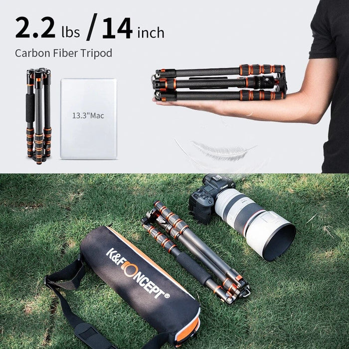 Carbon Fiber Camera Tripod For Dslr Portable Lightweight