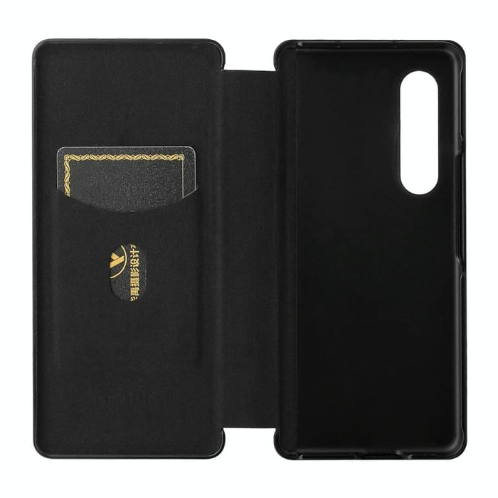 Carbon Fiber Flip Leather Phone Case For Samsung Galaxy z