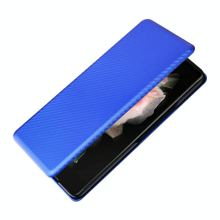 Carbon Fiber Flip Leather Phone Case For Samsung Galaxy z