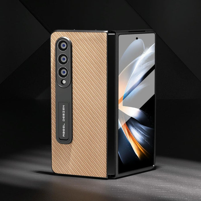 Carbon Fiber Texture Phone Case With Holder For Samsung