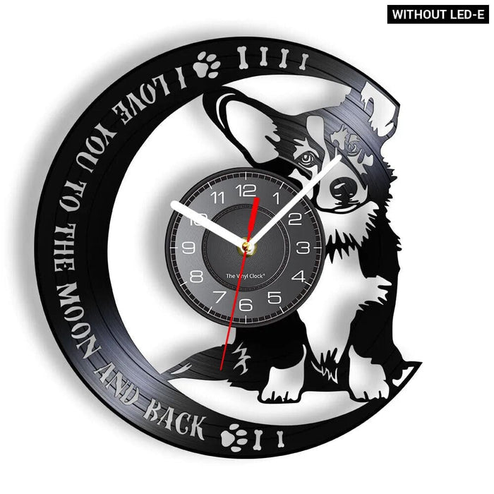 Cardigan Welsh Corgi Dog Vinyl Record Wall Clock
