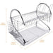 Carla Home 2 Tier Dish Rack with Drain Board for Kitchen