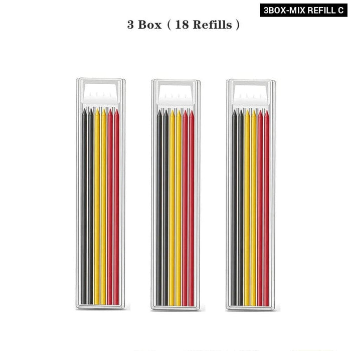 Carpenter Pencil Set with Sharpener Refills