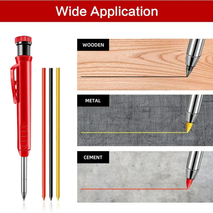 Carpenter Pencil Set with Sharpener Refills