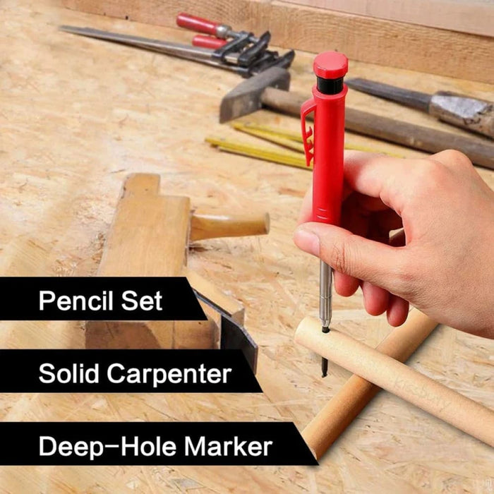 Carpenter Pencil Set with Sharpener Refills