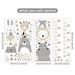 Cartoon Animala Height Ruller Wall Stickers for Kids Room