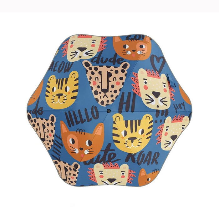 Cartoon Design Umbrella with Reflective Stripes for Kids