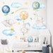 Cartoon Elephant Baby With Air Balloon Wall Stickers