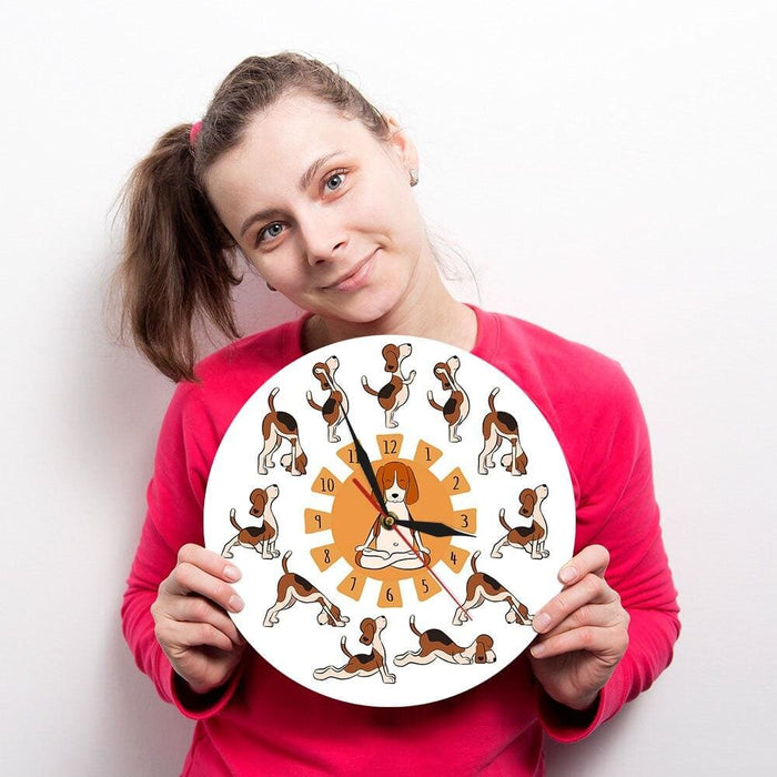 Cartoon Funny Dog Doing Yoga Position of Surya Namaskara