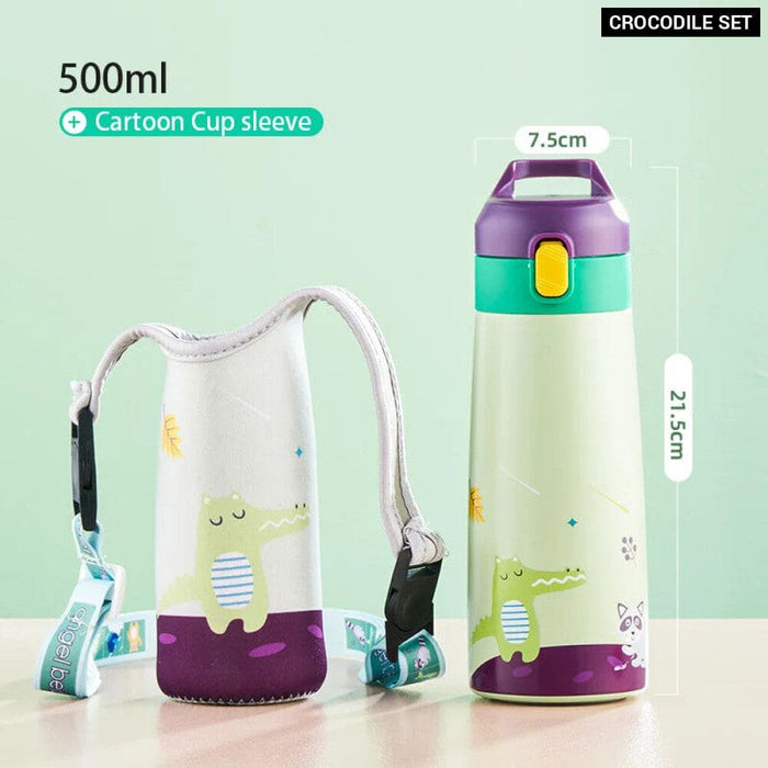 Cartoon Kids Thermos Mug with Leak Proof Case