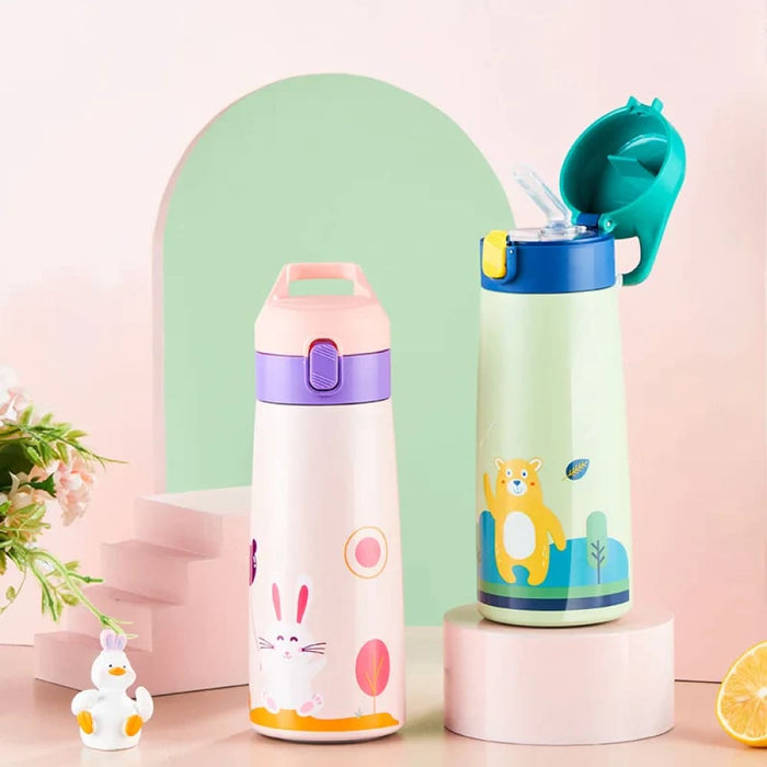 Cartoon Kids Thermos Mug with Leak Proof Case
