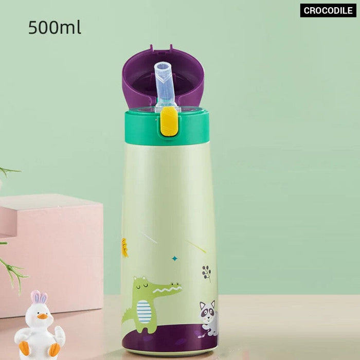Cartoon Kids Thermos Mug with Leak Proof Case