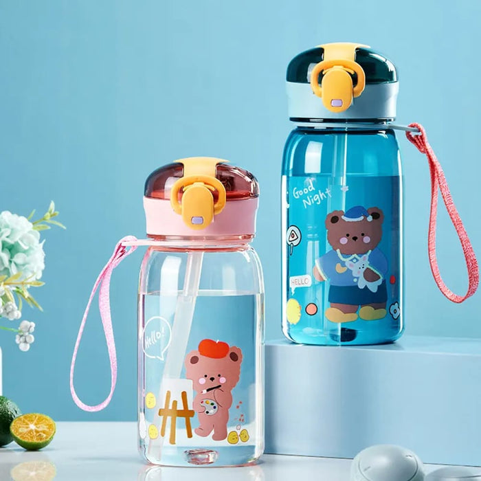 Cartoon Leakproof Kids Sippy Cup With Straw