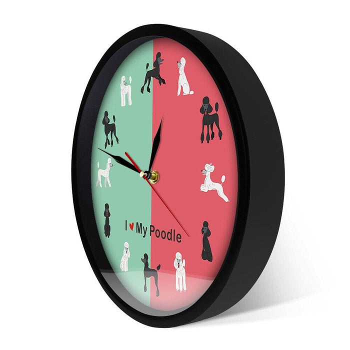 Cartoon Standard Poodle Wall Clock Kid Room Nursery Decor