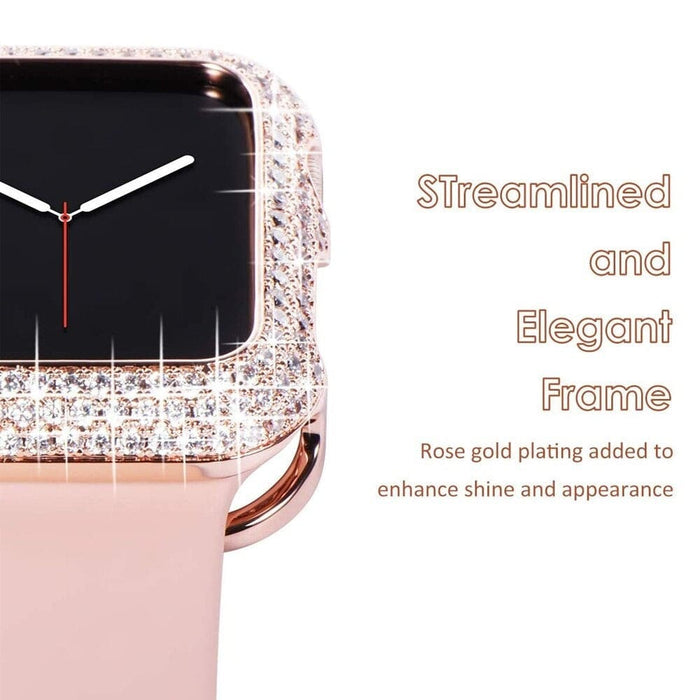 Carved Copper Diamond Bling Bumper Case for Apple Iwatch