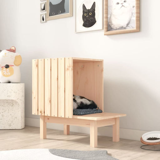 Cat House 60x36x60 Cm Solid Wood Pine Nxxapx