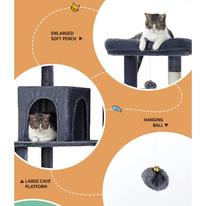 Cat Tree Tower Scratching Post Scratcher 138cm Trees Condo