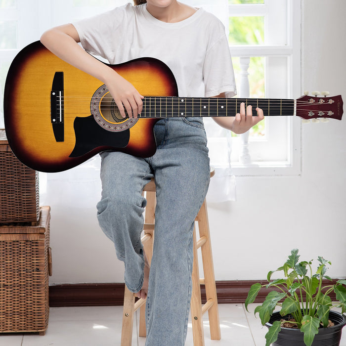 38In Acoustic Guitar Steel Strings Carry Bag Shoulder Strap Sun Burst