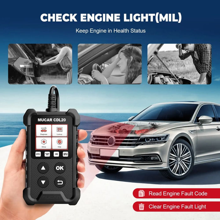 Cdl20 Obd2 Car Diagnostic Tool Clear Engine Light and Smog