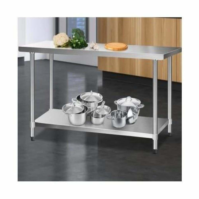 Cefito 1524 x 610mm Commercial Stainless Steel Kitchen Bench