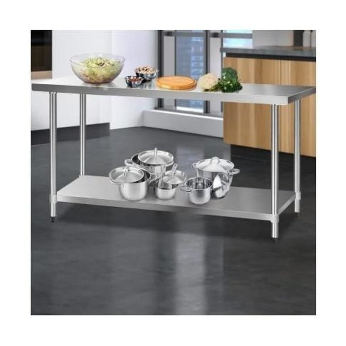 Cefito 610 x 1829mm Commercial Stainless Steel Kitchen Bench