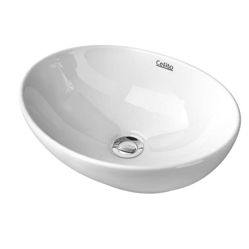 Goslash Picks Cefito Ceramic Oval Sink Bowl - White
