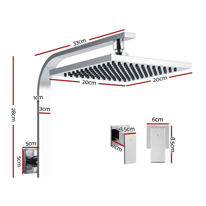 Cefito Wels 8’’ Rain Shower Head Taps Square High Pressure