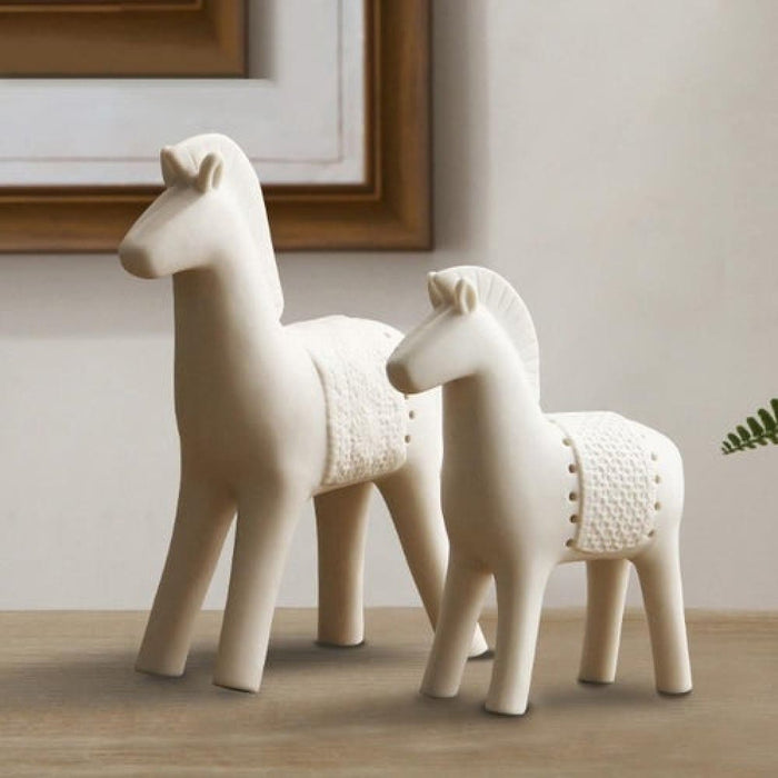 Ceramic Horse Statue Animal Figurine Modern Sculpture Home