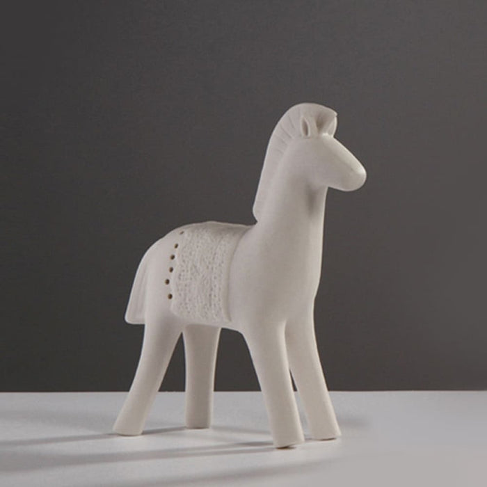 Ceramic Horse Statue Animal Figurine Modern Sculpture Home