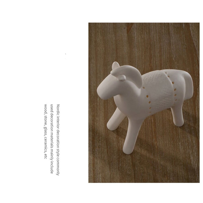 Ceramic Horse Statue Animal Figurine Modern Sculpture Home